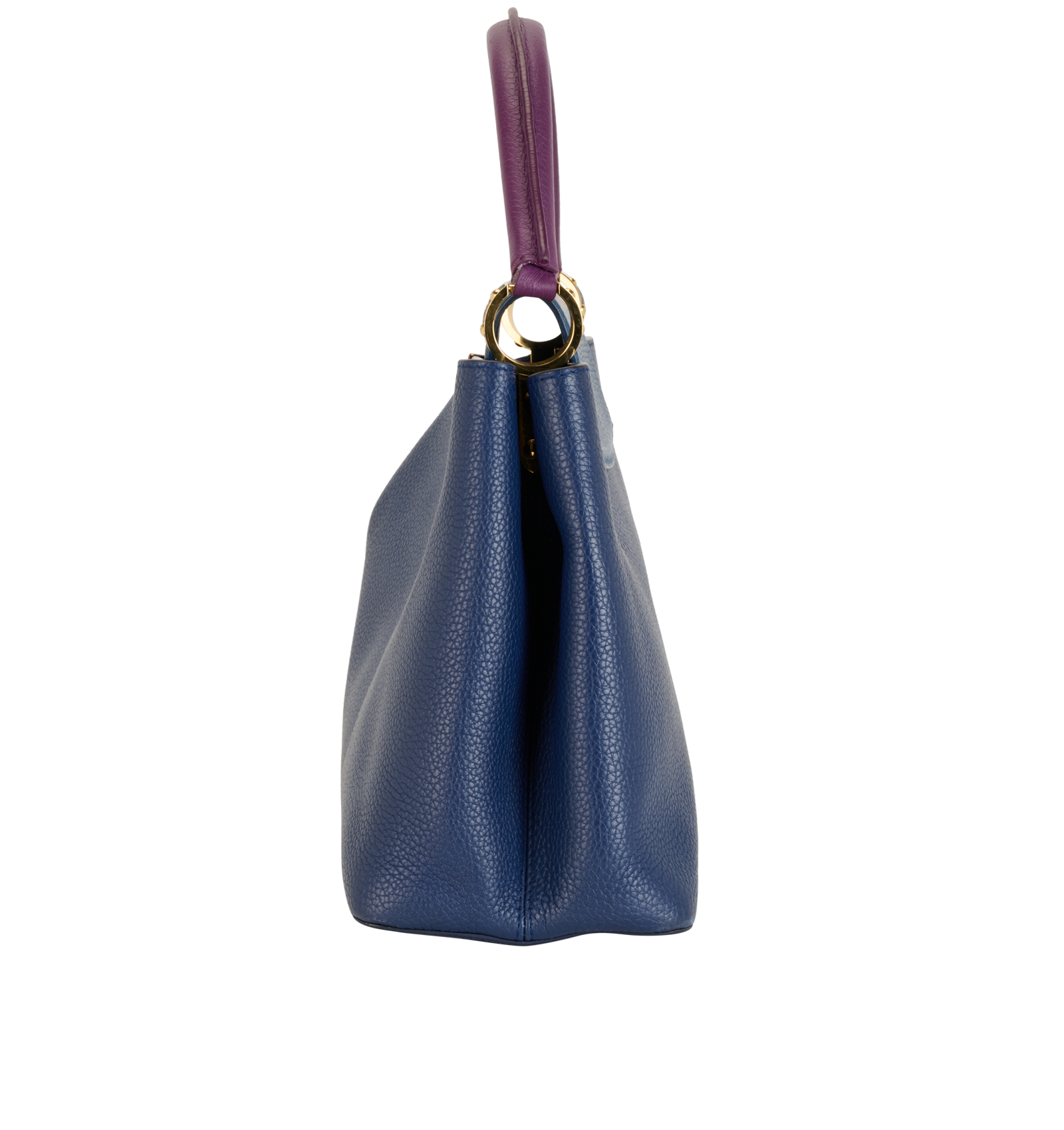 GM Capucines Bag, &pound;1,600, Handbags, Blue, Leather, Bottom view